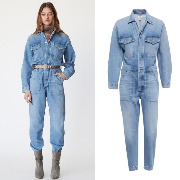 Citizens‎ of Humanity Marta Denim Jumpsuit Cotton Long Sleeve Boilersuit Size S - Picture 1 of 11